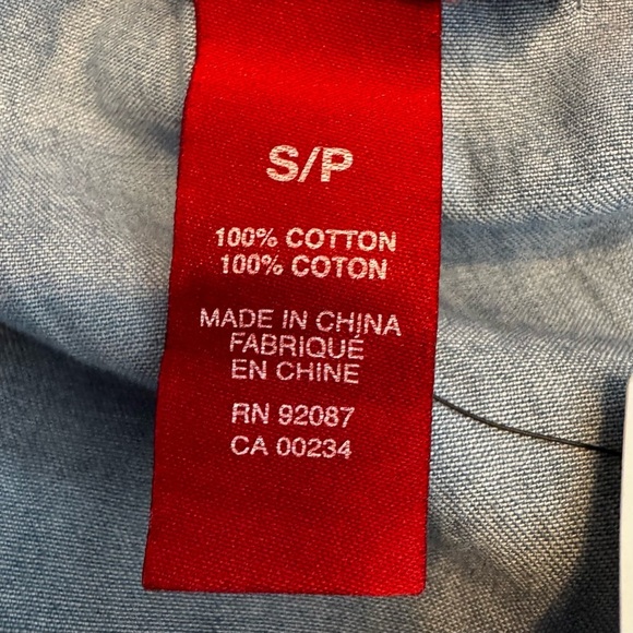 NWT Saks Fifth Avenue Chambray Mini Pom Pom Off-Shoulder Flounce Dress Size S - Picture 9 of 10